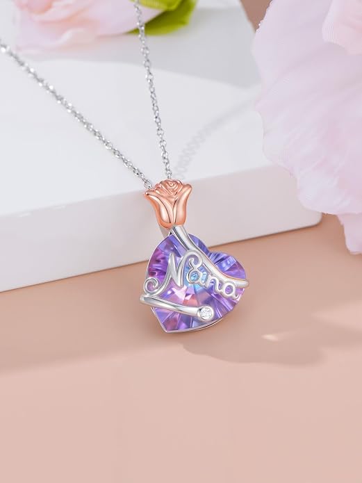 Midari Ocean Necklace 925 Sterling Silver Flamingo Mama Bear Dolphin Penguin Sea Turtle Axolotl Desert Cactus Nautical Rudder Tropical Palm Compass Wave Pendant Boho Jewelry Gifts for Women Men