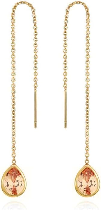 Ettika 18k Gold Plated, Silver Plated, Rhodium Plated Pull Through Threader Earrings. Threaders Minimalist Earring. Womens Jewelry Gifts
