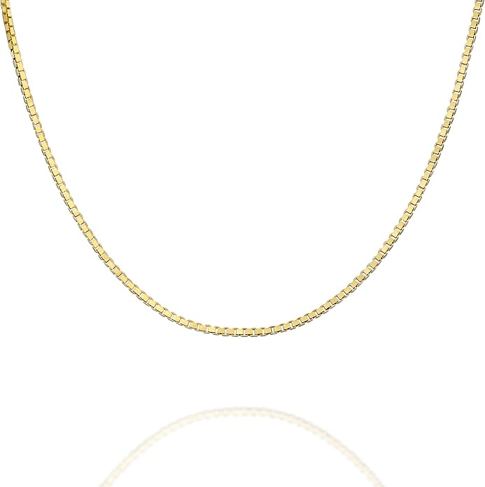 PAVOI 22K Gold Plated Chain Necklace For Women | Italian Solid 925 Sterling Silver Necklace for Men | Cuban Link, Rope, Snake & Rope Diamond-Cut Herringbone | Trendy Unisex Jewelry