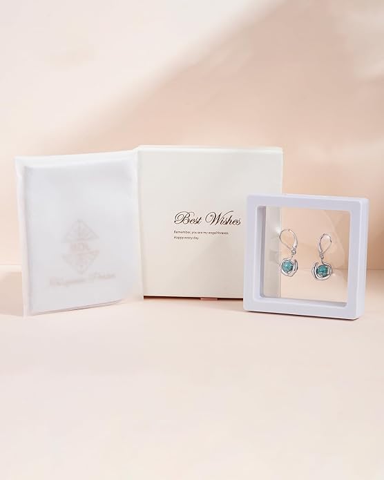 BDL Genuine Turquoise Jewelry for Women, Sterling Silver Earrings and Necklaces for Women, Leverback Dangle Drop Earrings Jewelry