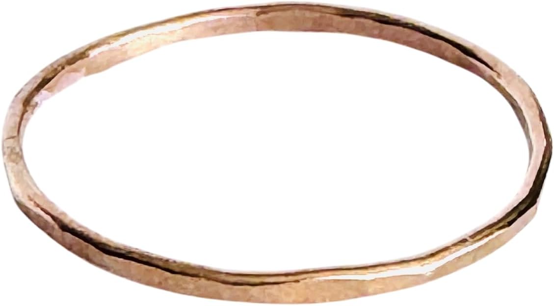 Hammered Stacking Ring for Women, Dainty 1.2mm Minimalist Band, Sterling Silver, 14k Gold Filled or Rose Gold Filled, Thin Stackable Ring, Everyday Jewelry Gift