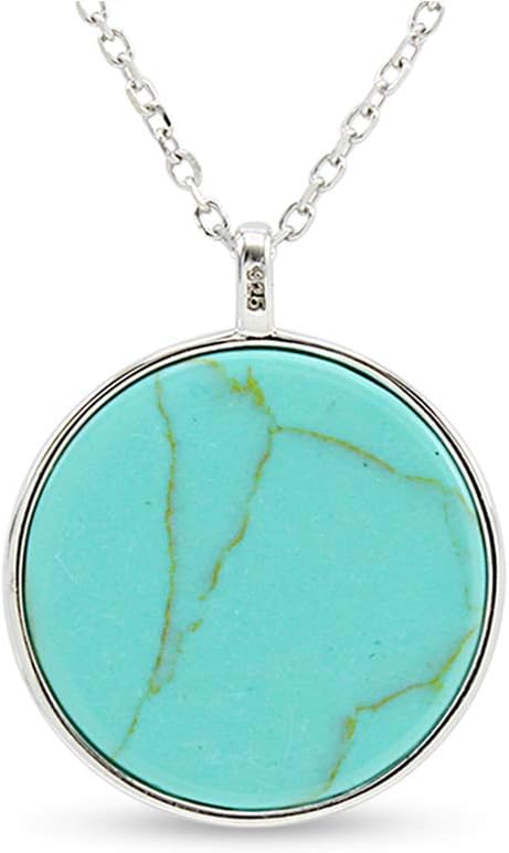 AFFY Turquoise Celtic Jewelry Silver Pendant, Tree of Life Necklace, Celtic Necklace Tree of Life for Women/Arbol de la Vida Colgante, 18'' Sterling Silver 925 Chain