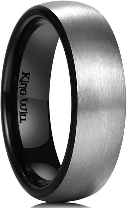 King Will Titanium Wedding Band for Men Women-Sliver/Black/Gold Plated Pure Titanium Wedding Ring, 3-9mm Widths Available Brushed Matte Design Comfort Fit Size 4-16