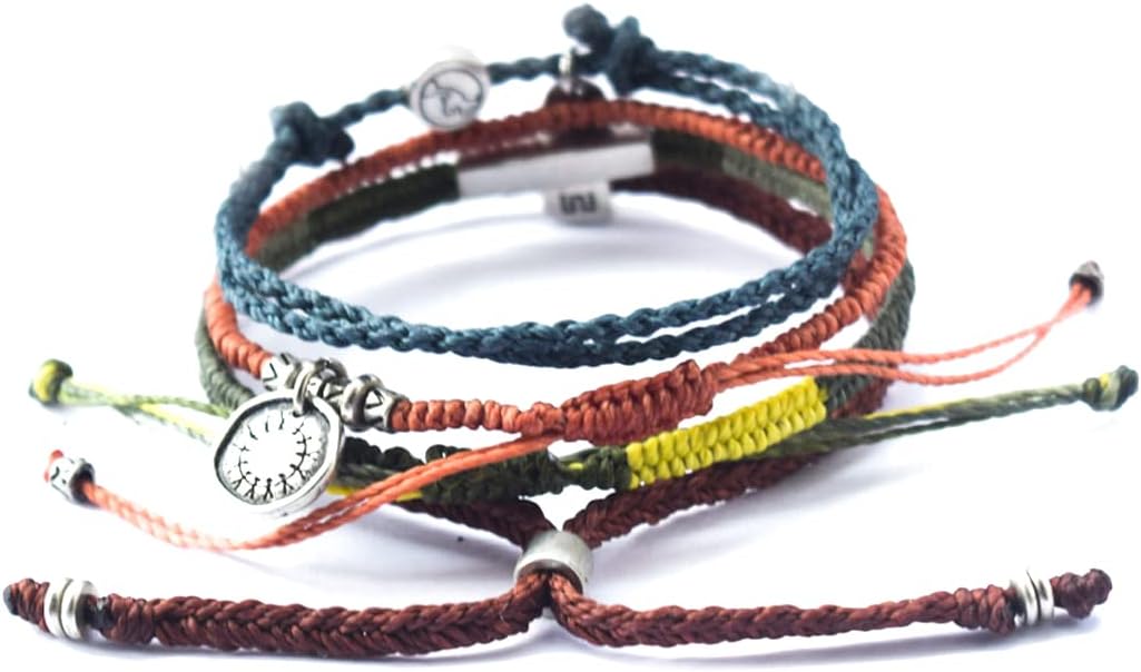 Wakami Boho Charm Bracelet Stack | Braided Beaded Stackable Bracelets for Women | Waterproof Fair Trade Handmade Boho Jewelry for Women and Men