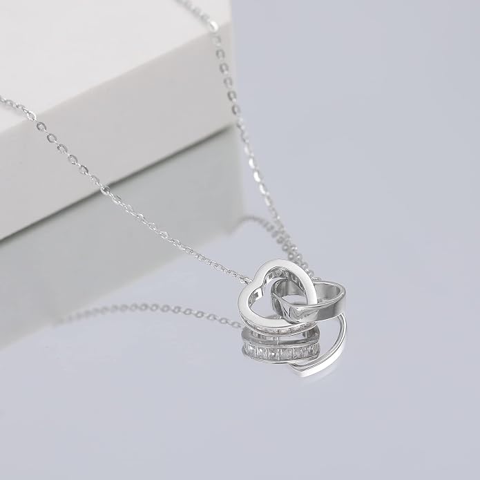 Gacimy Sterling Silver Heart Necklace for Women, Tiny 925 Sterling Silver Choker Chain with Heart Pendant Necklace for Women Girls