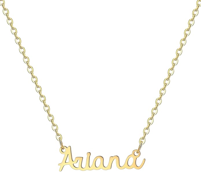 MOMOL 18K Gold Plated Stainless Steel Name Necklace Personalized Custom Name Necklace Customized Nameplate Necklace for women