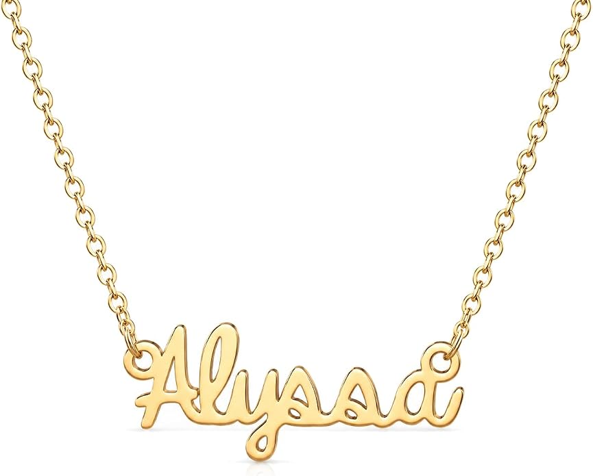 MOMOL 18K Gold Plated Stainless Steel Name Necklace Personalized Custom Name Necklace Customized Nameplate Necklace for women