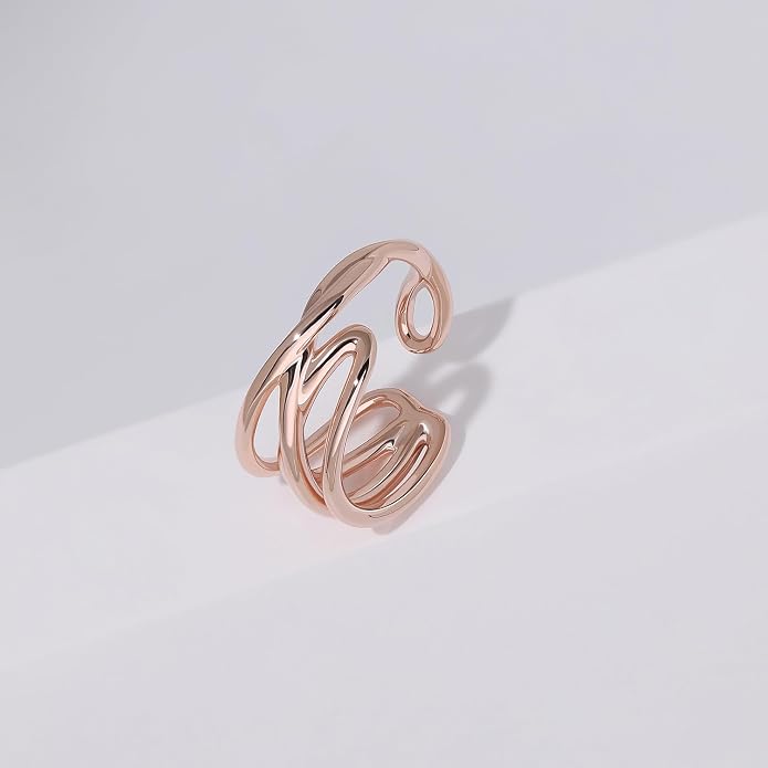 Meissa Gold Thumb Rings for Women Girls Statement Ring Hammered Chunky Band Rings Fashion Wide Band Stackable Index Finger Ring Size Adjustable