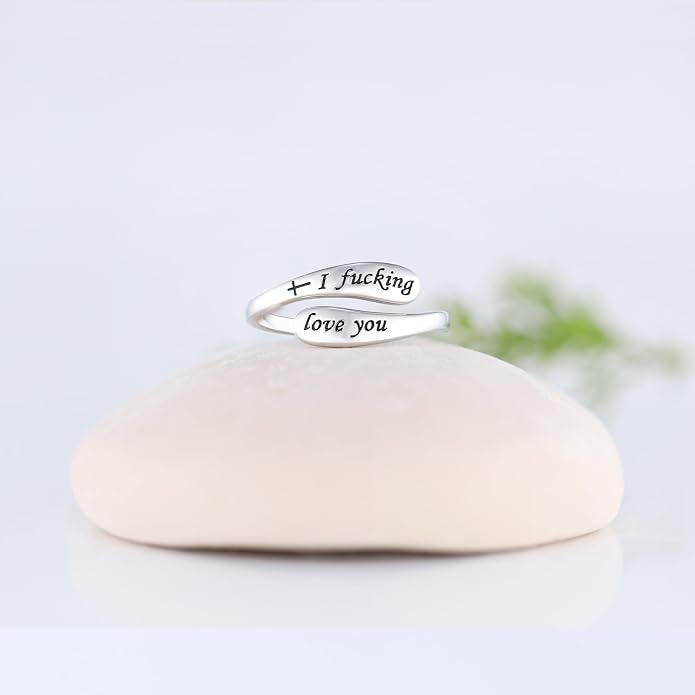 925 Sterling Silver Inspirational Adjustable Rings - Personality Encouragement Jewelry Gift For Women