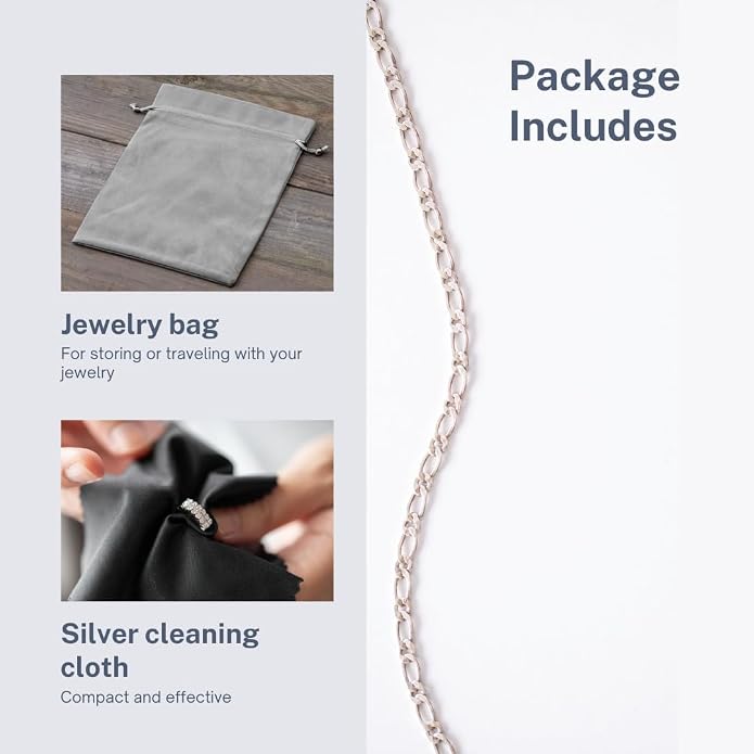 Bead Station Necklace on Cable Chain - 2 mm beads, Minimalist 925 Sterling Silver Necklace for Women, Simple & Elegant - Stylish Gift Packaging for Special Occasions
