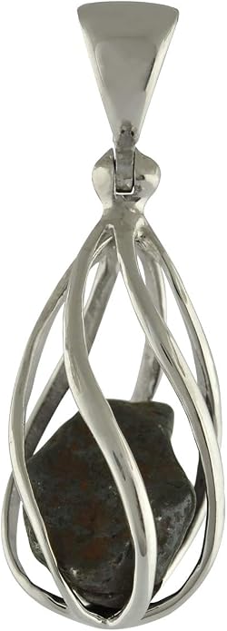 Starborn Gemstone teardrop Style Cage Pendant Sterling Silver