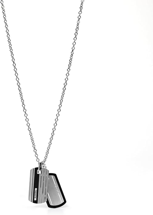 Fossil Men's Stainless Steel or Leather Necklace for Men
