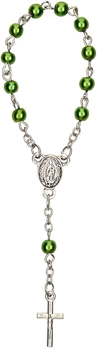Autom Bulk Rosaries One Decade Rosary Prayer Bead Bracelets with Centerpiece and Crucifix