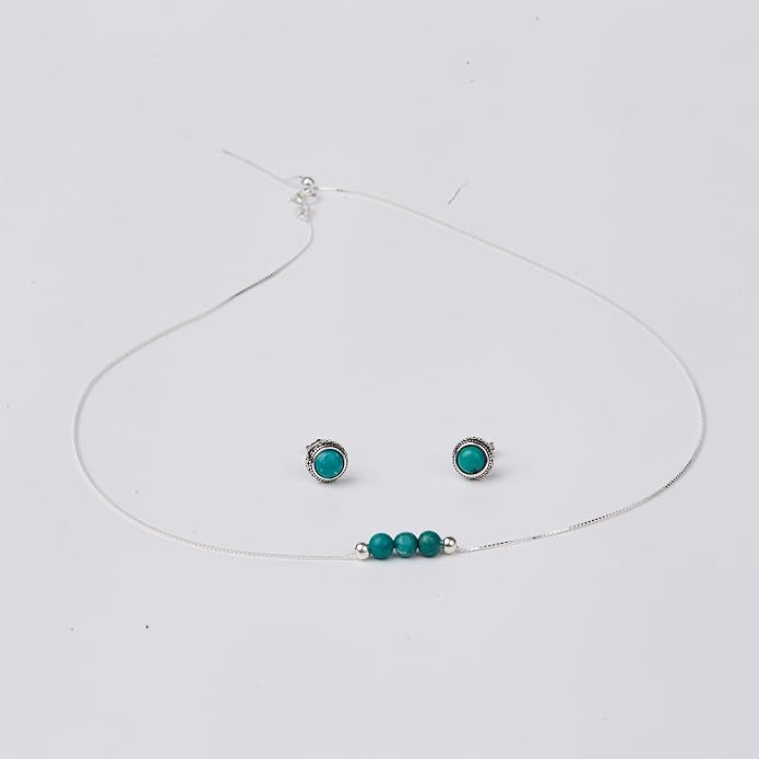 Dainty Crystal 925 Sterling Silver Choker Collar Necklace Handmade With 3 Beads Birthstone Jewelry Gifts for Women Young Lady Mother Friends Keenove