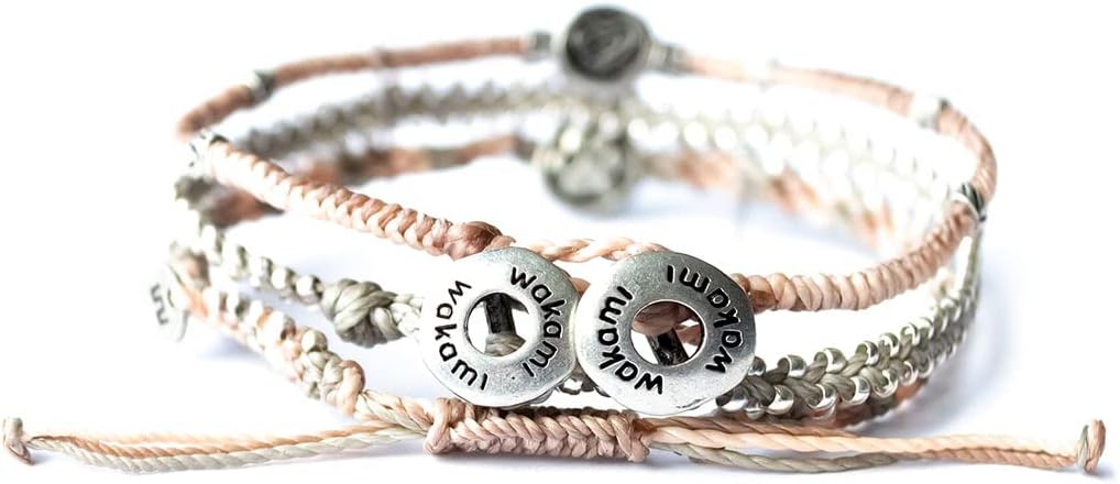 Wakami Boho Charm Bracelet Stack | Braided Beaded Stackable Bracelets for Women | Waterproof Fair Trade Handmade Boho Jewelry for Women and Men