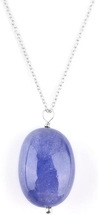 Natural Gemstone Dainty Pendant Necklace for Women Handmade Crystal Jewelry 925 Sterling Silver 18 Inch Chain Healing Chakra Christmas Birthday Gift for Her