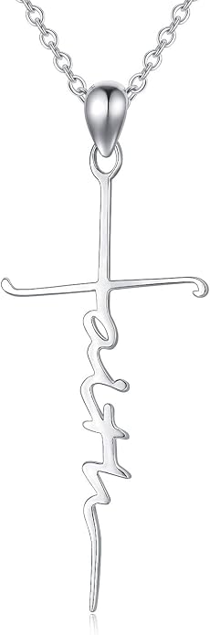 Cross Necklace for Women 925 Sterling Silver Crucifix Pendant Christian Cross Jewelry for Women Men