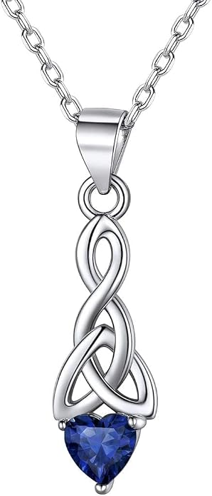 ChicSilver Bow and Cat Birthstone Necklace, 925 Sterling Silver Pendant Necklaces for Women, Hypoallergenic Silver Choker with 16 inch Rolo Chain, 12 Months Jewelry for Valentines Mothers Day Christmas