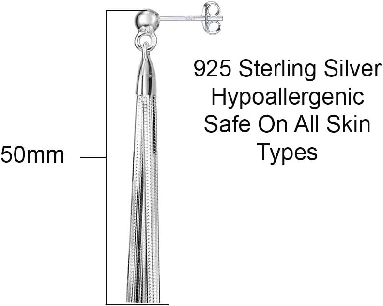 Savlano 925 Sterling Silver 18k Gold Plated Dangle Drop Tassel Stud Earrings For Women and Teens Comes In White Gold, Yellow Gold & Rose Gold Colors Comes With Savlano Gift Box