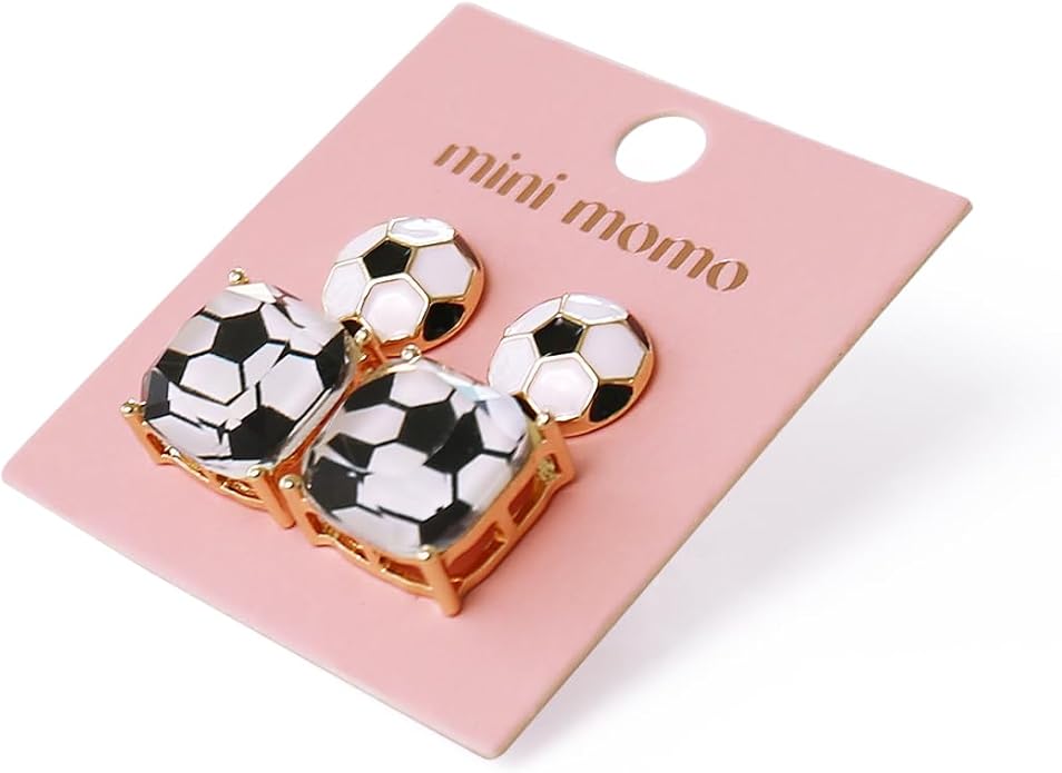 Sports Earring Set for Women Multi Pairs Assorted Multipack - Stud Earrings Jewelry Gift for Sports Mom Football, Baseball, Basketball, Soccer Team