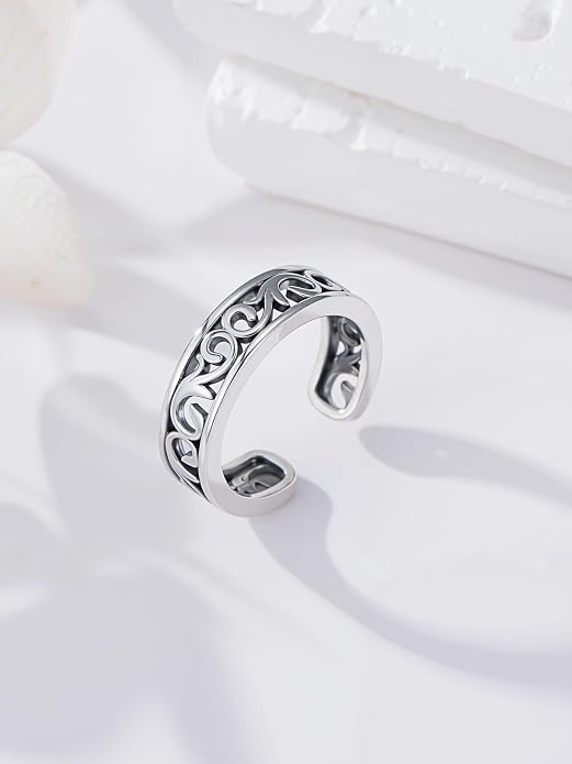Midari Toe Rings for Women 925 Sterling Silver Hypoallergenic Adjustable Open Band Ring for Women Summer Beach Open Toe Jewelry Foot Jewelry