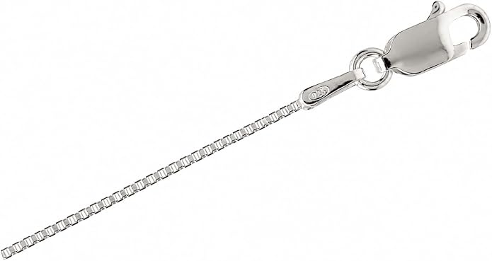 Precious Pieces Child's or Women's 925 Sterling Silver Box Chain with Lobster Clasp for Kids, Teens, or Adults