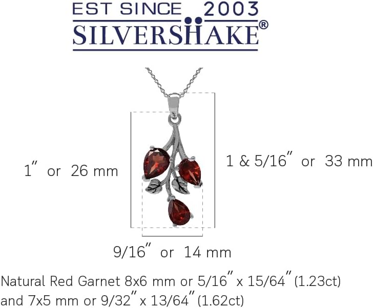 Silvershake Pear Shape Birthstone Gemstone Antique Finishing 925 Sterling Silver Leaf Vintage Inspired Pendant with 18 Inch Chain Necklace Jewelry for Women