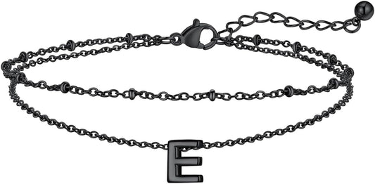 FaithHeart Initial Ankle Bracelets for Women, Waterproof 14k Gold Plated Initial Anklets Non Tarnish Stainless Steel Cute Layered Anklet Summer Beach Jewelry