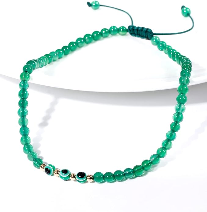Evil Eye Ankle Bracelets for Women Beads Anklets Beach Accessiory Gemstone Healing Crystal Adjustable