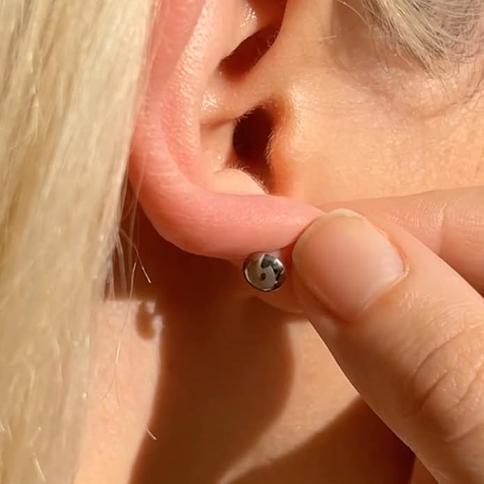 ComfyEarrings CZ Crystal Bezel Stud Earrings, Stainless Steel