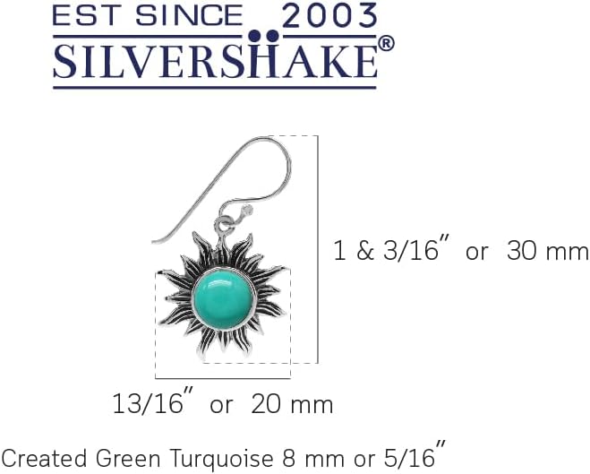 Silvershake 8mm Round Shape 925 Sterling Silver Sun Ray Inspired Dangle Hook Earrings