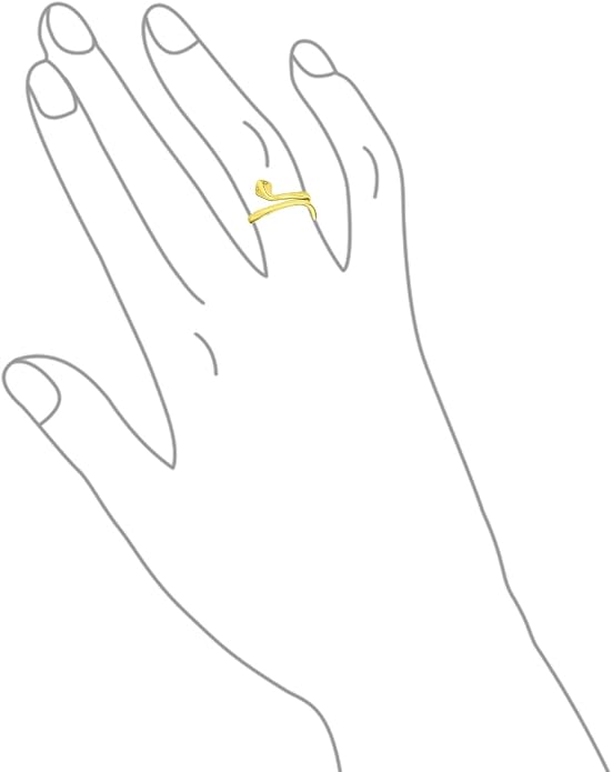 Bling Jewelry Minimalist Delicate Midi Knuckle Thin 1MM Band Stackable Bypass Wrap Snake Ring For Teen 14K Gold Plated .925 Sterling Silver