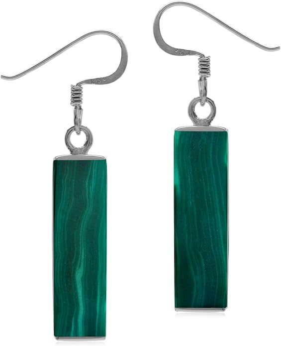 Silvershake Mondern Long Bar linear 925 Sterling Silver Dangle Hook Earrings