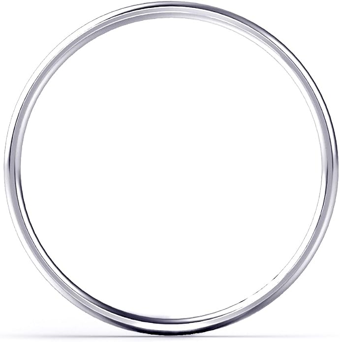 10K White/Yellow/Rose Gold 2MM Round Dome Wedding Band Ring