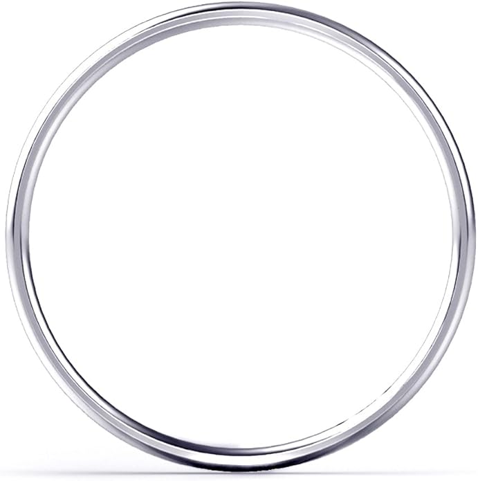 10K White/Yellow/Rose Gold 2MM Round Dome Wedding Band Ring