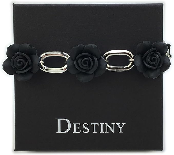 Destiny Love Handmade Rose Flower Choker Collar Necklace Velvet Necklace with Box for Women and Men