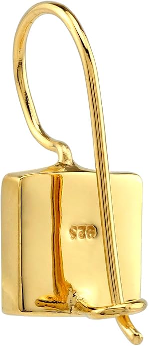Silvershake 9MM Square Shape Stone Inlay White Gold Plated or 18K Gold Plated 925 Sterling Silver Basic Hook Closure Earrings Jewelry for Women