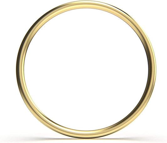 Melanie Golden Jewelry 1mm Thin Smooth Stacking Skinny Ring in Sterling Silver, Gold, or Rose Gold | Handmade Comfort Fit Dainty & Minimalist Bands for Women | Sizes 2-12