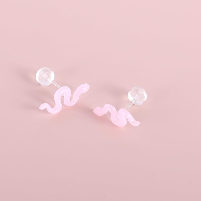 Plastic Post Stud Hoop Earrings for Sensitive Ears Multicolor Butterfly Flower Stud Earrings Set for Women