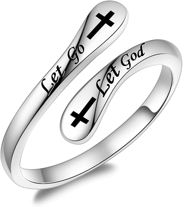 Fookduoduo 925 Sterling Silver Ring Inspirational Jewelry adjustable Wrap Open Rings for Women