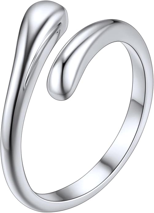 SILVERCUTE Toe Ring, Chic 925 Stamped Toe Ring, Band/Leaf Toe Ring, Sterling Silver Open Adjustable Toe Ring Set, Adjustable Pinky Rings