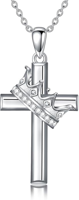 Cross Necklace for Women 925 Sterling Silver Crucifix Pendant Christian Cross Jewelry for Women Men