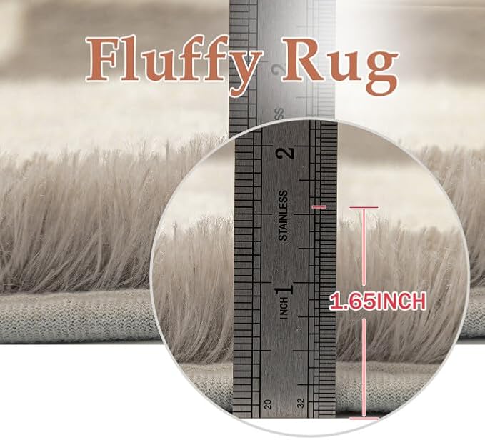 PureCozy Checkered Rug 5x7 for Living Room, Modern Grey Shag Rug Shag Rug Super Soft Washable Indoor Fuzzy Carpet Non-Slip Fluffy Rugs for Bedroom Home Aesthetic Decor