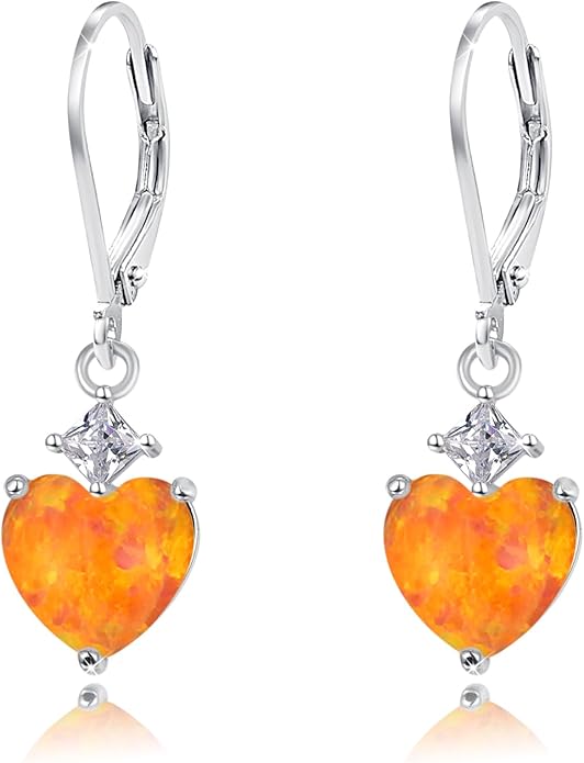 Teardrop Leverback Drop Dangly Earrings, 925 Sterling Silver with Opal/Moonstone Hypoallegenic for Sensitive Ears Jewelry Gift for Women Girlfriend with Gift Box