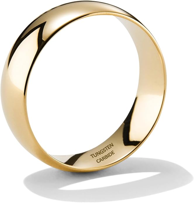 NOKMIT 2mm 4mm 6mm Gold Wedding Bands for Women Men Dainty Gold Silver Tungsten Cigar Band Rings Thumb Pinky Ring High Polish Non Tarnish Comfort Fit Size 4-12