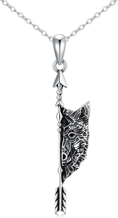 VONALA S925 Sterling Silver Celtic Owl/Moon Wolf/Horse/Dragon/Viking/Anchor Necklace Celtic Knot Pendant Necklace Irish Vintage Necklace Gifts for Women Teens Men Unisex