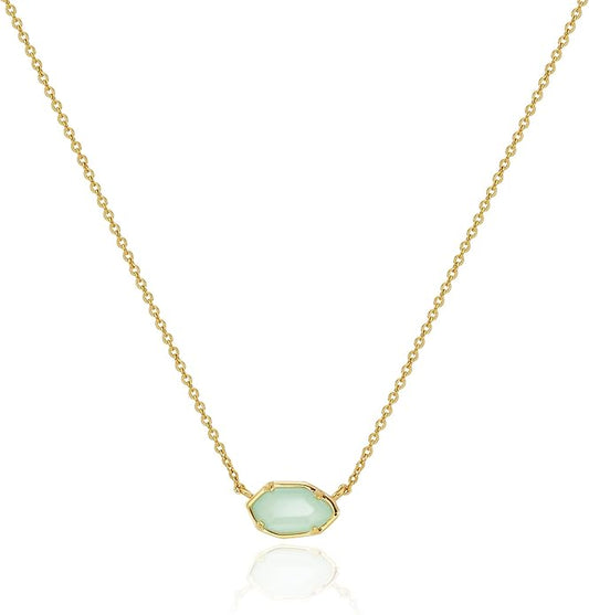 OZEL JEWELRY & GIFT Layered Gold Necklaces for Women - Crystal Colorful Delicate Cutting Pendant Necklace - 18K Gold Plated - Birthday Gifts (Made in Korea)