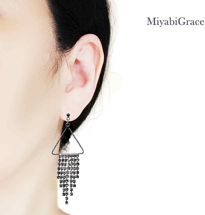 Dangle Silver Invisible Clip On Earrings for Women Not Pierced Gold Crystal Rhinestone Comfortable Hoop Fringe Long Chain Clip On Earrings