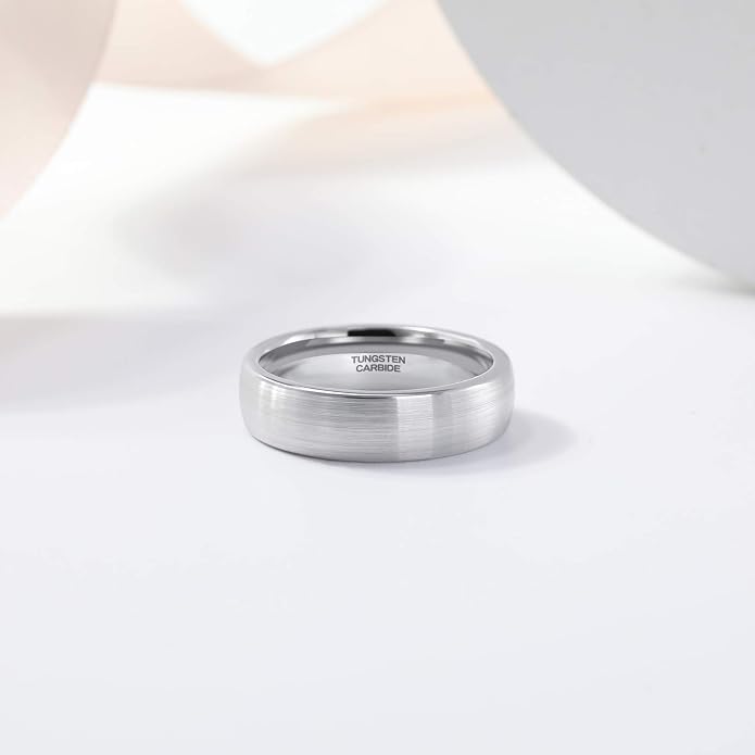 TRUMIUM 4mm 6mm 8mm Tungsten Ring Wedding Band for Men Women Engraved I Love You Matte Brushed Comfort Fit Size 4-15