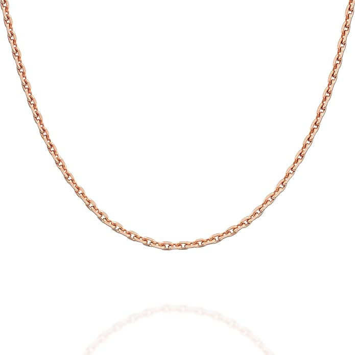 PAVOI 22K Gold Plated Chain Necklace For Women | Italian Solid 925 Sterling Silver Necklace for Men | Cuban Link, Rope, Snake & Rope Diamond-Cut Herringbone | Trendy Unisex Jewelry
